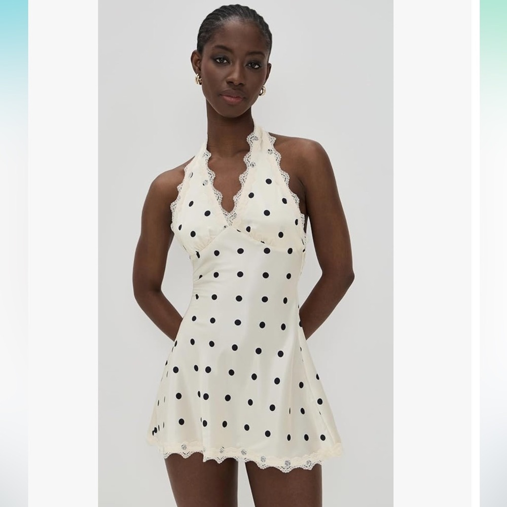 NWT Lioness Polka Dot Halter Mini Dress | SMALL - Picture 3 of 13